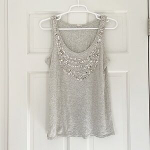 J.CREW tank size M grey sequins sparkle cotton